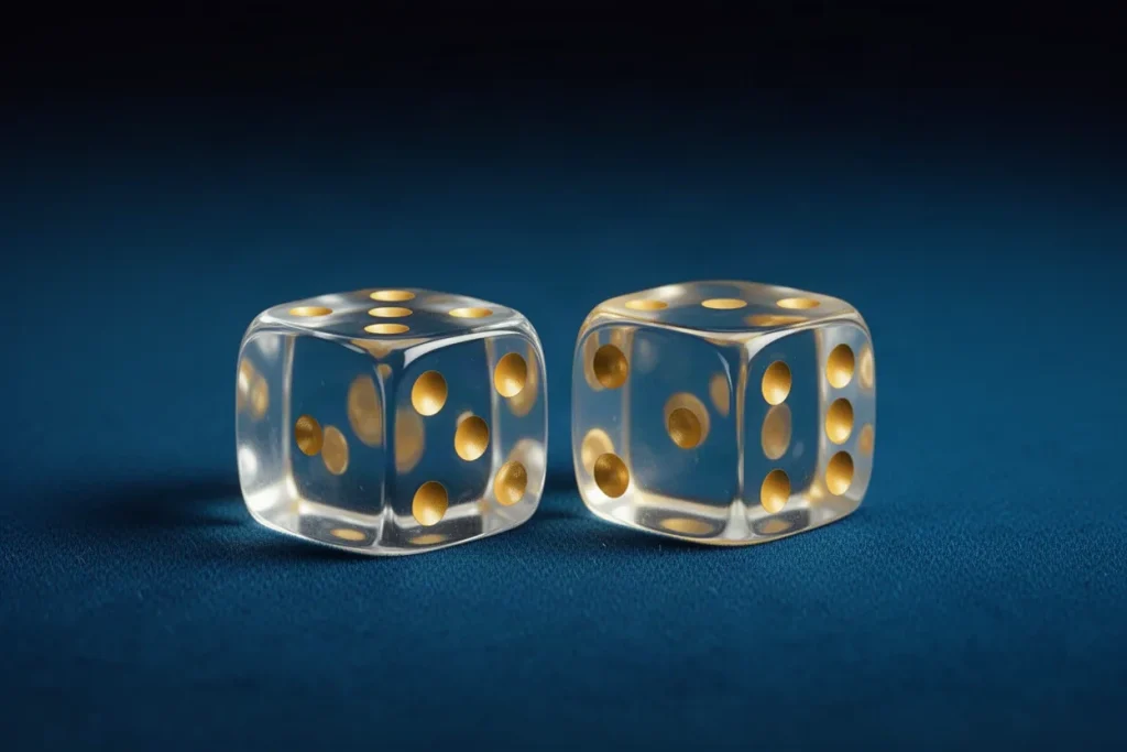 Ảnh minh hoạ hai viên xúc xắc cho mục luật chơi casino 33WIN