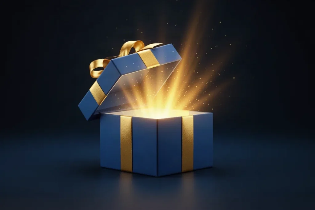 Ảnh minh hoạ hộp quà mở nắp cho mục ưu đãi tân thủ khuyến mãi 33WIN